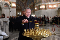 Андрей Бочаров в сочельник посетил храм Александра Невского