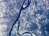 Космонавт Антон Шкаплеров с орбиты снял снежный Волгоград