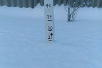 В Волгограде после ночного снегопада выросли 25-сантиметровые сугробы