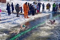 В Волжском моржи экстремально отметили Масленицу