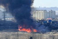 Над Волгоградом поднялись клубы черного дыма: горит камыш