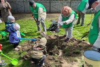 50 молодых ив, сосен и дубов высадили в Волгоградской области дети