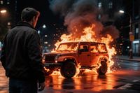 Беда приходит не одна? В Камышине сгорела машина владельца кафе, где отравились роллами