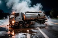 Под Волгоградом горящий бензовоз ограничил движение по трассе на Луганск