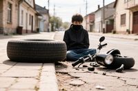 В Камышине подросток на скутере столкнулся с шиной и погиб