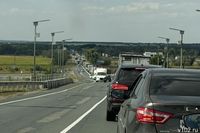 Под Волгоградом из-за ремонта моста на московской трассе образовалась пробка