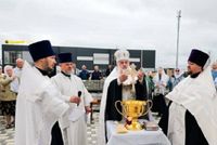 В Волгоградской области состоялся молебен о завершении строительства храма