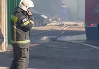 В Михайловке пожар в бывшем «Светофоре» попал на видео