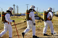 В Волгограде МЧС ликвидировали учебную аварию на нефтехранилище