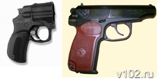 Изъятые  травматические пистолеты «Стражник» МР-461 и МР-79-9ТМ «Макарыч».