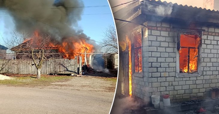 «Прибежала с работы, а  дом полыхает»: под Волгоградом мать с тремя детьми осталась без жилья после пожара