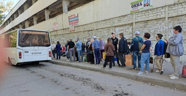 Очереди до проходных: в Волгограде десятки дачников «трамбуют» в один автобус