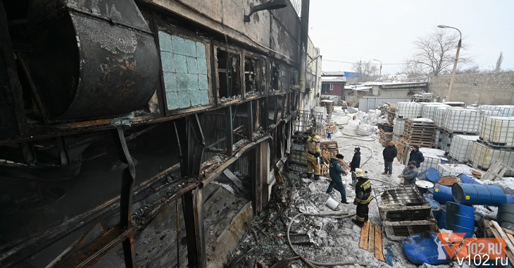 Последствия крупного пожара на складе в Волгограде сняли с высоты