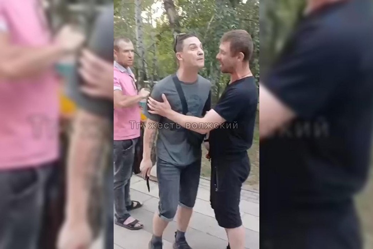 В Волжском полиция устанавливает личность устроившего дебош с ножом мужчины