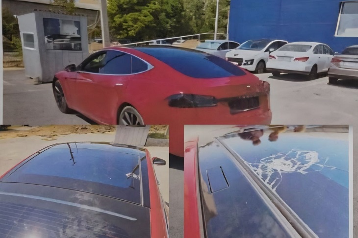 Под Волгоградом неаккуратные электрики повредили электрокар Tesla
