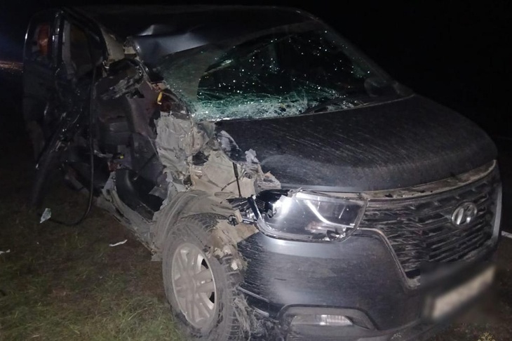 Под Волгоградом трое госпитализированы после столкновения фуры с минивэном